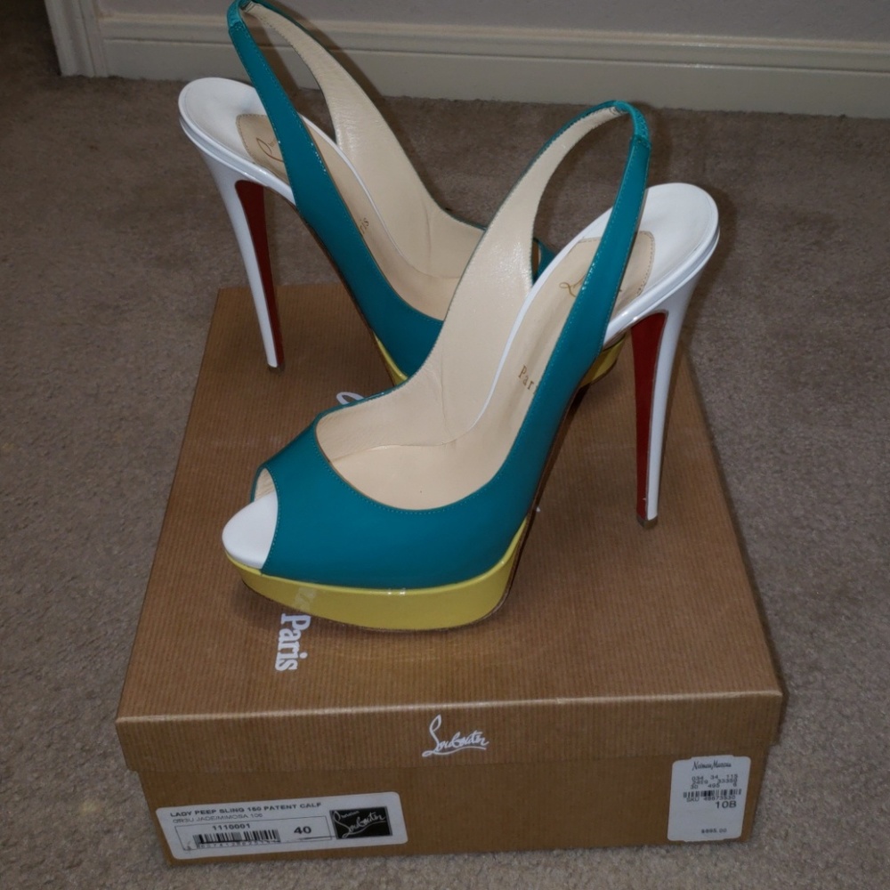 Christian louboutin lady peep slingback